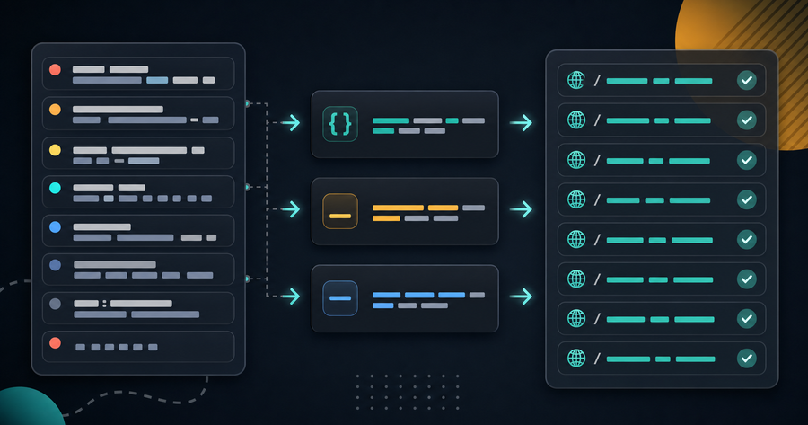 Developer naming workflow transforming inconsistent labels into clean identifiers and URL slugs